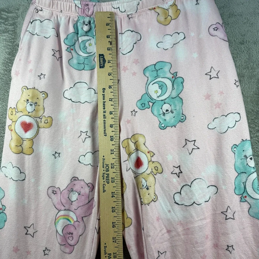 Care Bears Pink Pajama Pants Small 4/6 Clouds Stars Lounge Sleepwear Pockets